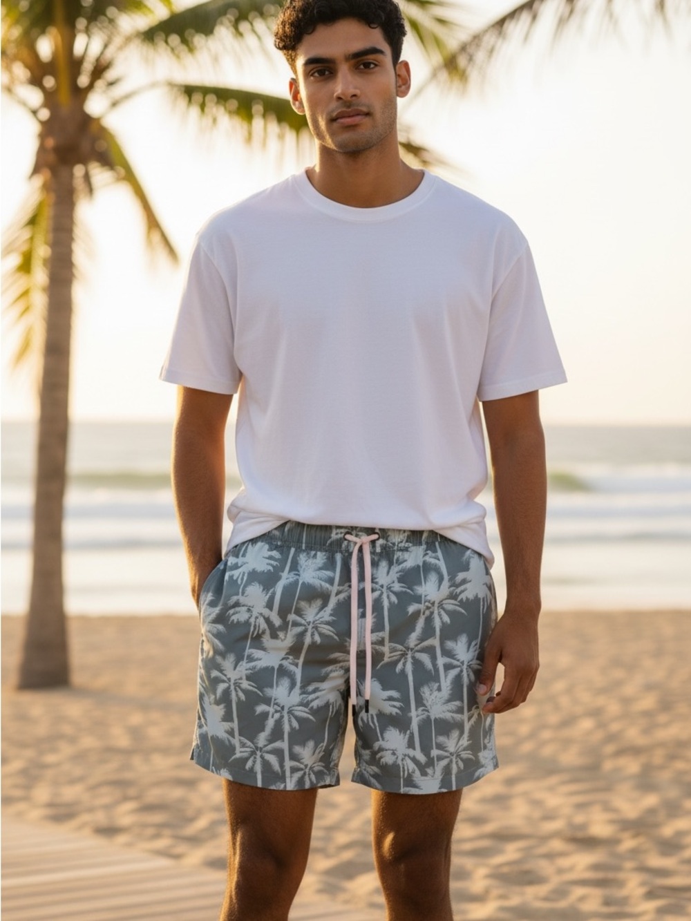 NWT Onia Men's Strech Volley Swim Short 7" in Ivy Multi Color